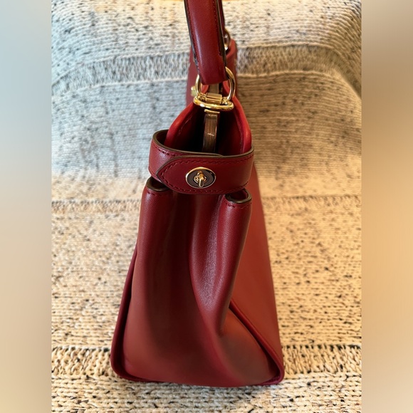 COACH Coach Gramercy Satchel Tophandle Leather Handbag Red GUC Style 33549 - Picture 5 of 16